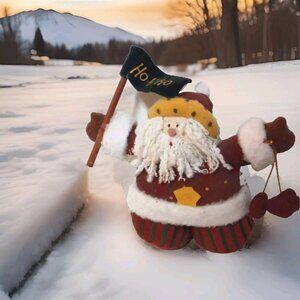 Elaine THompson Snowkins santa plush decor christmas Holidays Jolly decor
